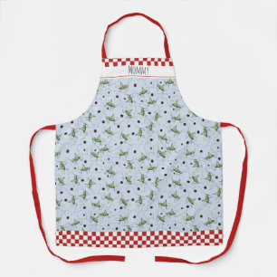 Blue and Red Grasshopper and Ladybug Insects Apron