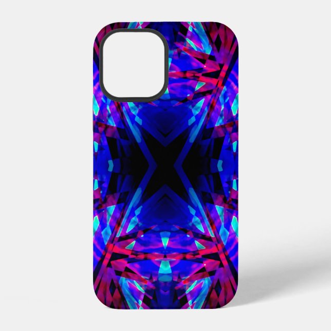 Blue and red kaleidoscope pattern Case-Mate iPhone Case (Back)