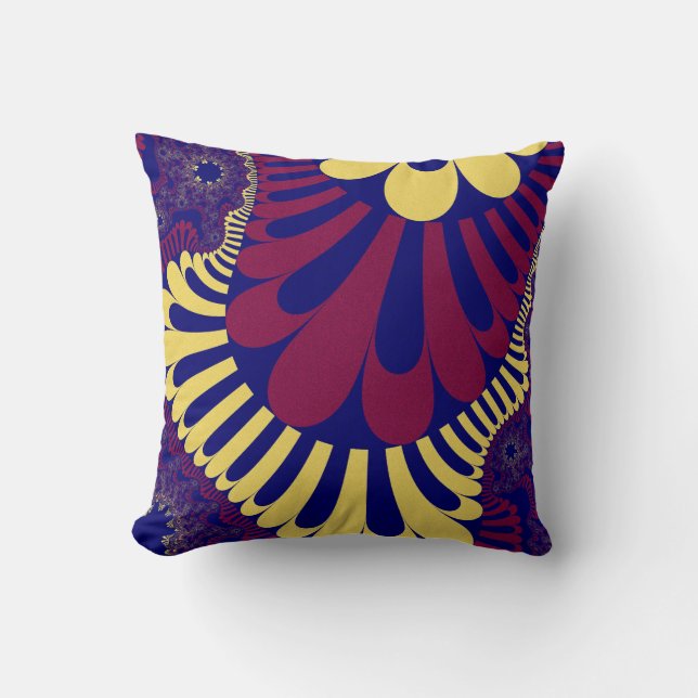 Blue and Red Loop Cushion (Front)