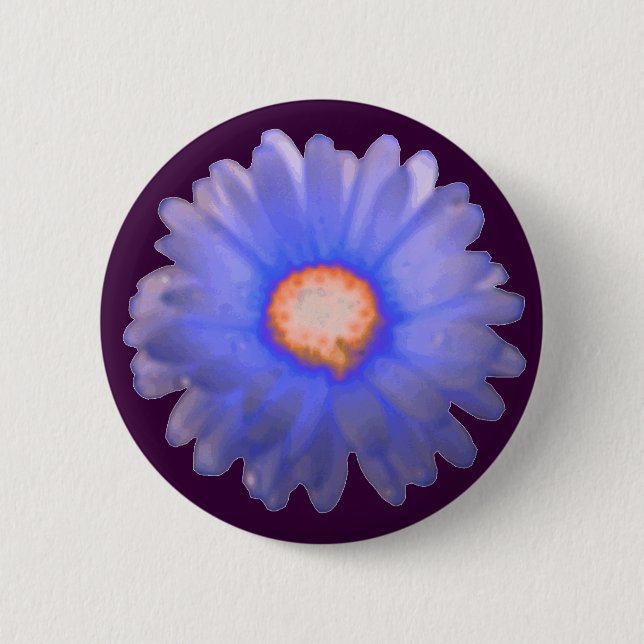 Blue and Red Marigold Button (Front)