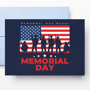 Blue And Red Memorial Day Postcard