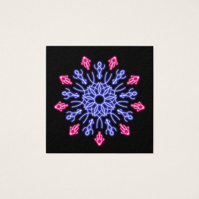 Blue and red neon flower (Front)