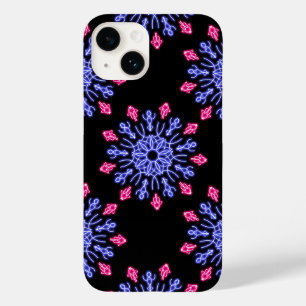 Blue and red neon flower Case-Mate iPhone 14 case