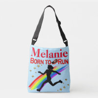 BLUE AND RED PERSONALIZED BORN TO RUN TOTE BAG