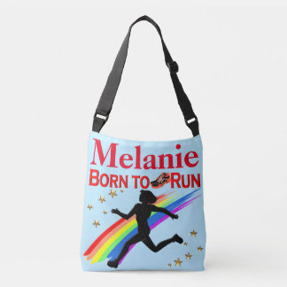 BLUE AND RED PERSONALIZED BORN TO RUN TOTE BAG