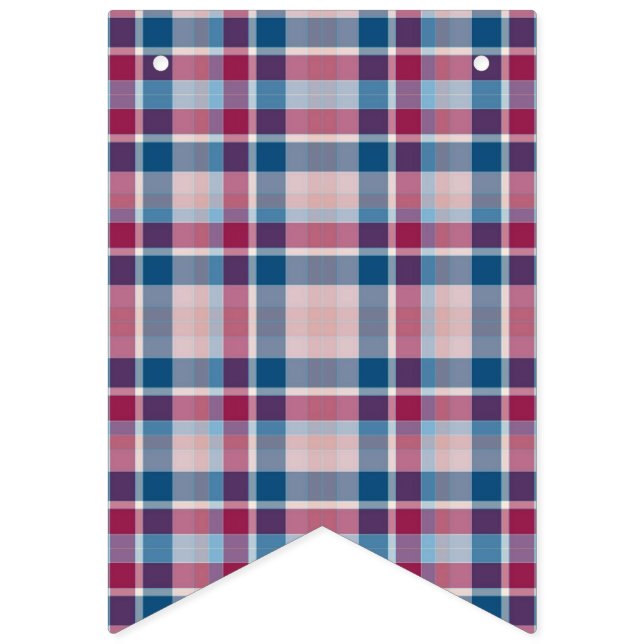 Blue and Red Plaid. Bunting (First Flag)