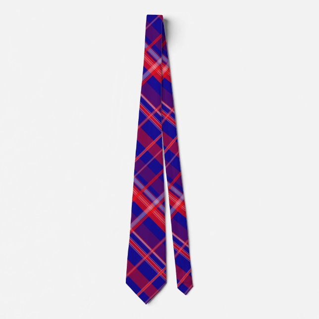 Blue and Red Plaid Tie (Front)