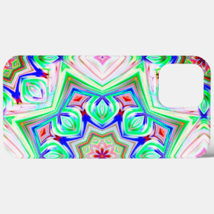 Blue and red shades eight points star kaleidoscope iPhone 13 pro max case