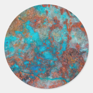 Blue And Red Shattuckite Classic Round Sticker