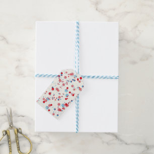 Blue and Red Snowflake Design Gift Tags