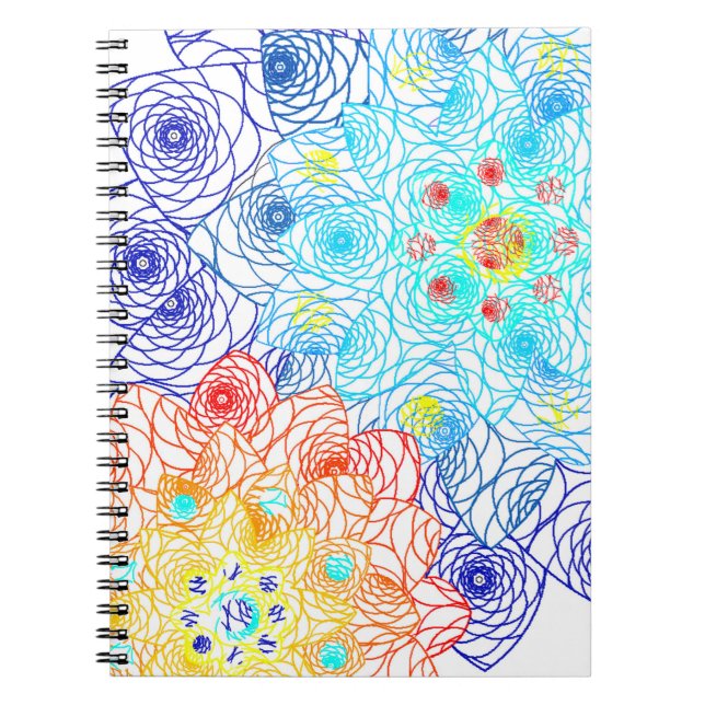 Blue and Red Spring Flowers Notebook (Front)
