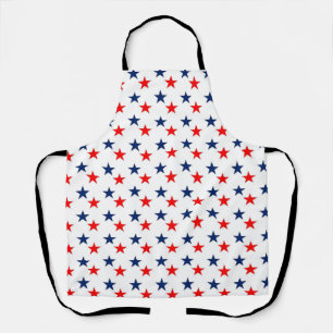 Blue And Red Stars Pattern Apron