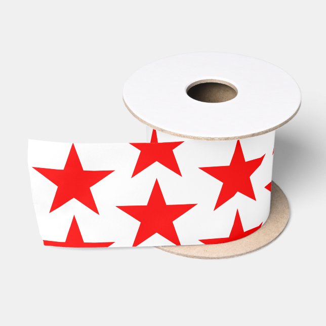 Blue And Red Stars Satin Ribbon (Spool)