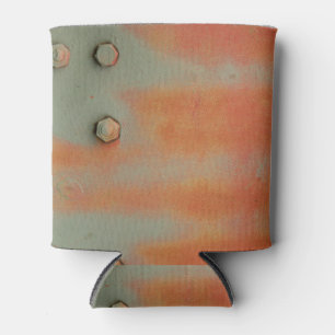 blue and red steel on a can cooler