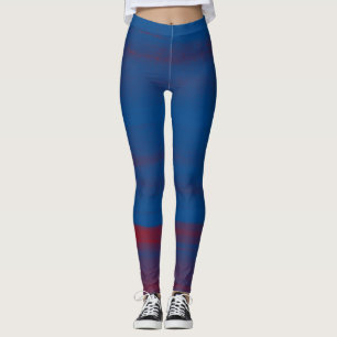 Blue and Red Streaked Leggings