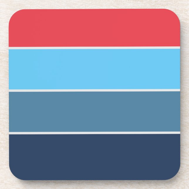 Blue And Red Striped Coaster (Front)