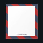 Blue and Red Stripes Personalised Notepad<br><div class="desc">This stylish notepad can be personalised with your name,  monogram,  initials,  a special date (wedding anniversary,  birthday,  etc) or any text of your choice. Visit our stores for more designs and colour schemes.</div>
