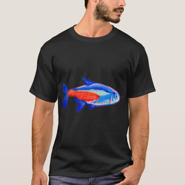 Blue And Red Tetra T-Shirt (Front)