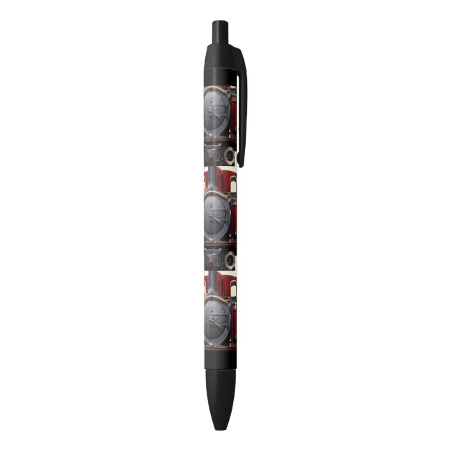 Blue And Red Train  Black Ink Pen (Bottom (Vertical))
