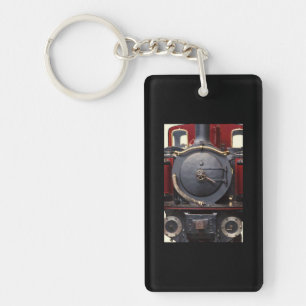 Blue And Red Train  Key Ring