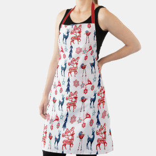 Blue and Red Ugly Christmas Designs Apron