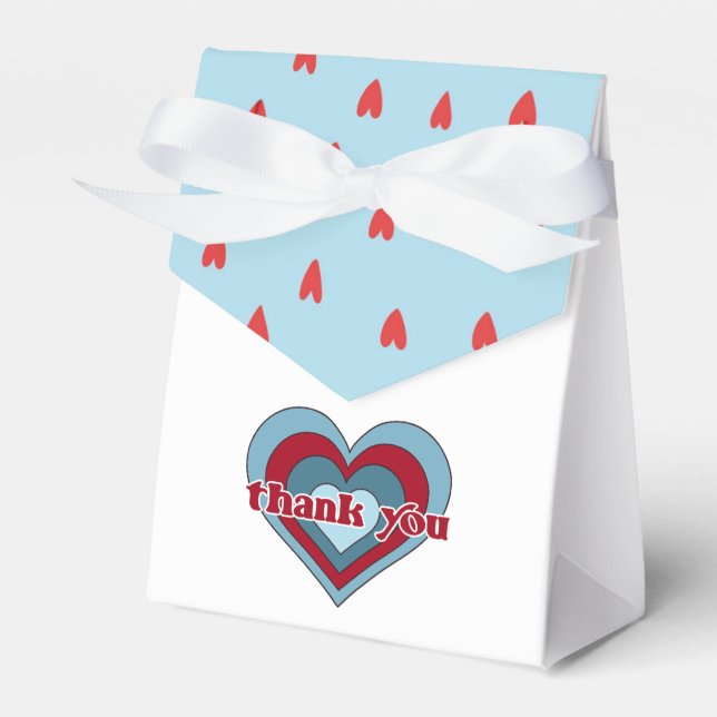 Blue and Red Valentine's Day Baby Shower Favour Bo Box (Front Side)