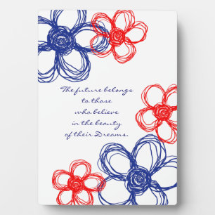 Blue and Red Wild Flowers Plaque