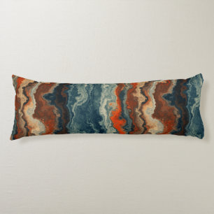 Blue and Rust Abstract Body Cushion
