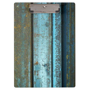 Blue and rust rugged weathered rusted metal clipboard