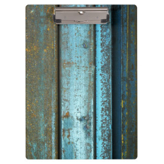 Blue and rust rugged weathered rusted metal clipboard
