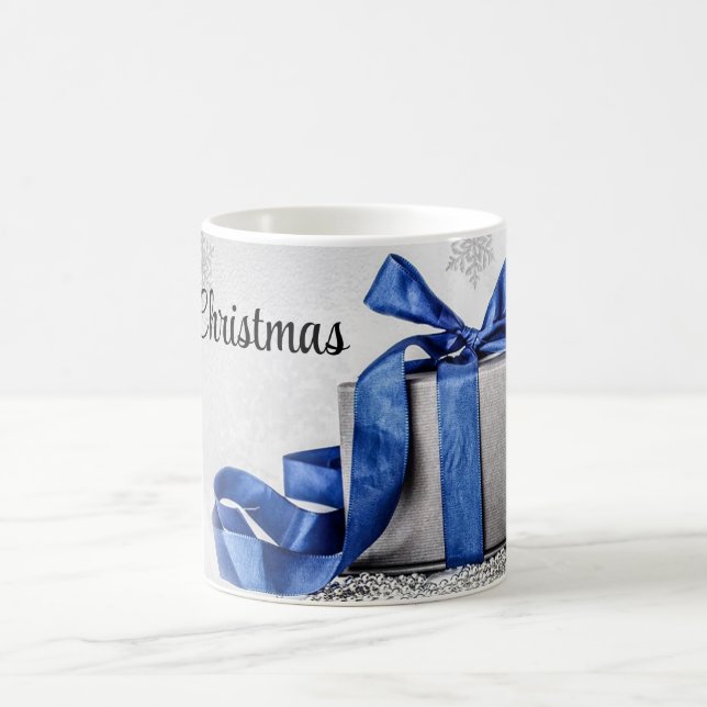Blue and Silver Christmas Presents  Coffee Mug (Center)