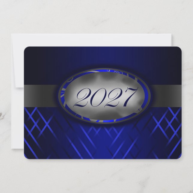 Blue and Silver Class of 2027 Invitation (Front)