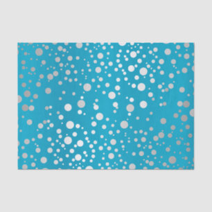 Blue and Silver Confetti Dots Tissue Paper