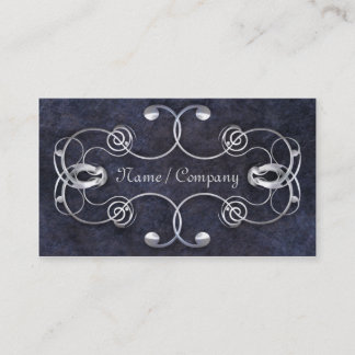 Blue and Silver Elegance Business Card