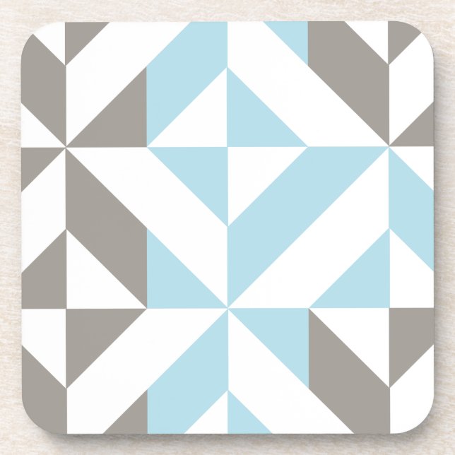 Blue and Silver Geometric ZigZag Coaster (Front)