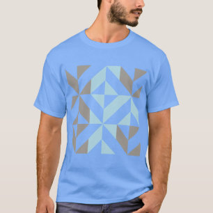 Blue and Silver Geometric ZigZag T-Shirt