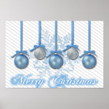 Blue and Silver Glitter Ornaments