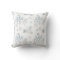 Blue and Silver Grey Winter Snowflake Throw Pillow