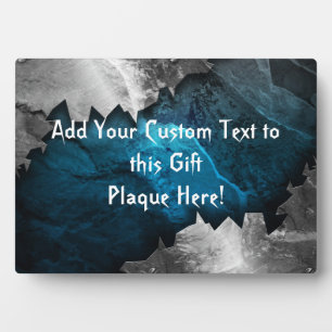Blue and Silver Grunge Metal/Stone Design Plaque