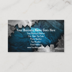 Blue and Silver Grunge Metal/Stone Music Band Rock Business Card