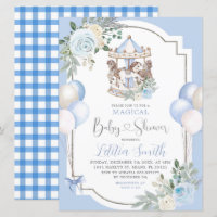 Blue and Silver Magical Carousel Baby Shower
