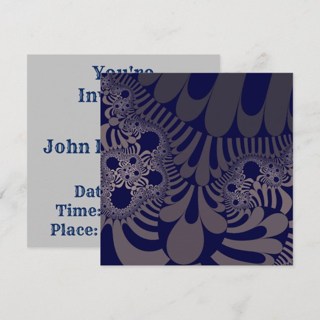 Blue and Silver Mod Invitation (Front/Back)