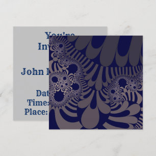 Blue and Silver Mod Invitation