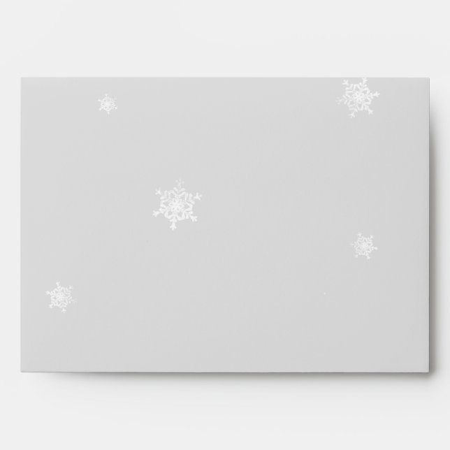 Blue and Silver Snowflake Wedding Envelope (Front)