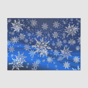 Blue and Silver Snowflakes Christmas  Tissue Paper