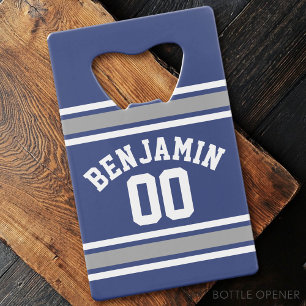 Blue and Silver Sports Jersey Custom Name Number