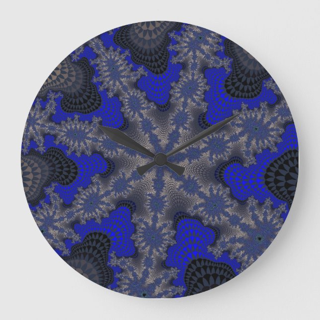 Blue and Silver Starburst Large Clock (Front)