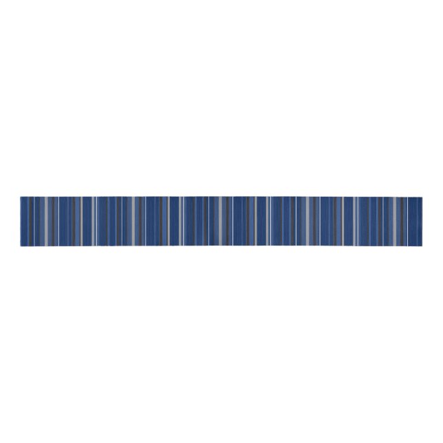 Blue and Silver Stripe 3" Wide Grosgrain Ribbon (Front)