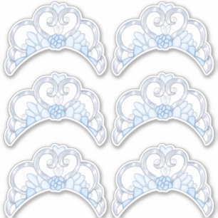 Blue and Silver Tiara Sticker Sheet