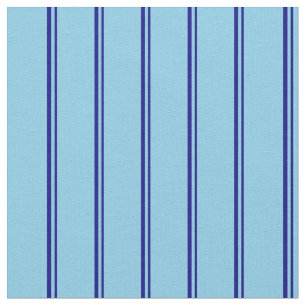 Blue and Sky Blue Coloured Striped/Lined Pattern Fabric